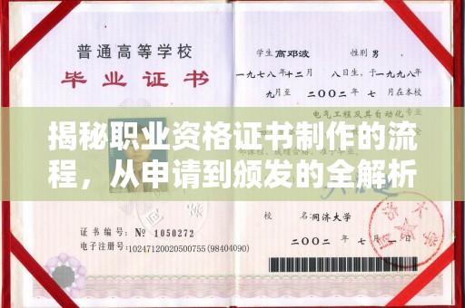 永济揭秘职业资格证书制作的流程，从申请到颁发的全解析