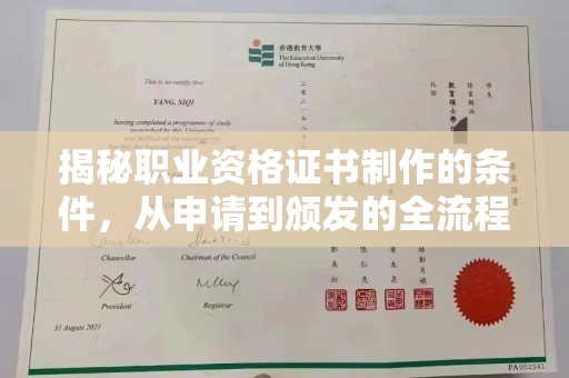 永济揭秘职业资格证书制作的条件，从申请到颁发的全流程解析