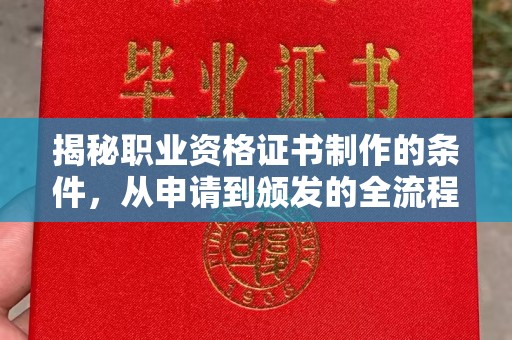 永济揭秘职业资格证书制作的条件，从申请到颁发的全流程解析