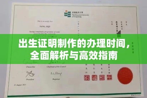 永济出生证明制作的办理时间，全面解析与高效指南
