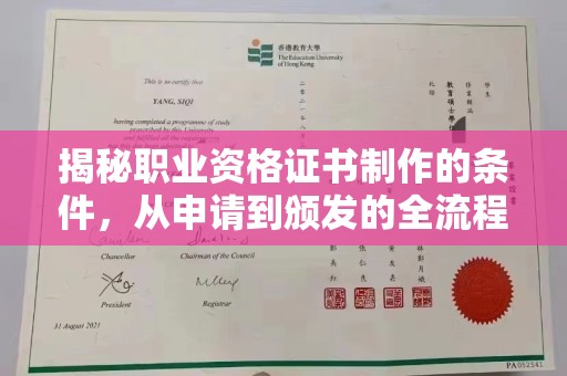 永济揭秘职业资格证书制作的条件，从申请到颁发的全流程解析